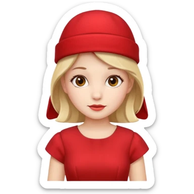 red hat and red dress girl sticker