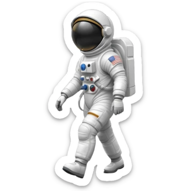 Astronaut walk on moon sticker