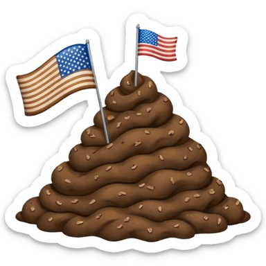 American flag planted in pike of poop sticker