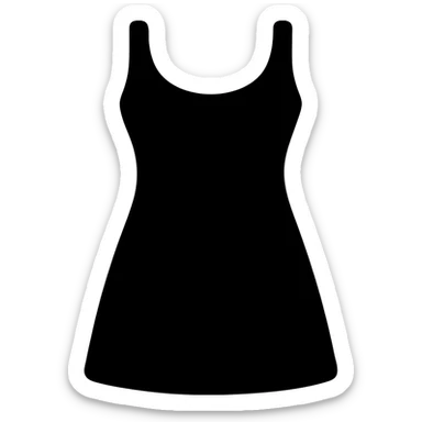 black nightgown, elegant and simple icon style sticker
