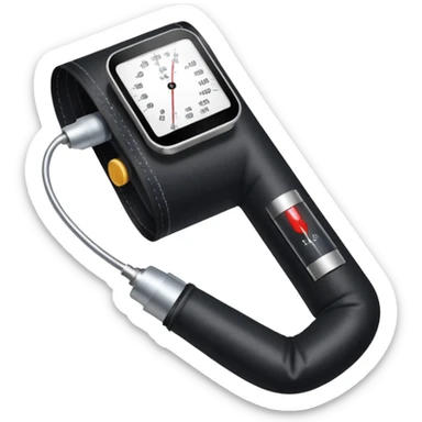 blood pressure cuff dial wrapped around upper arm sticker