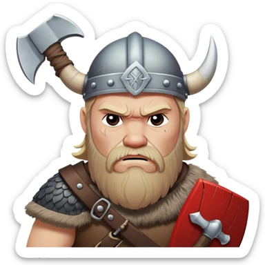 a very sad Danish Viking with an ax in his hands sits sad
realistic sticker