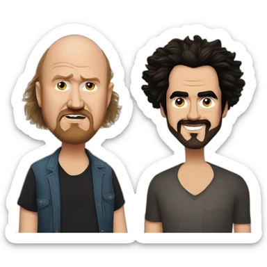 Louis C.K. And Russell Brand winking sticker