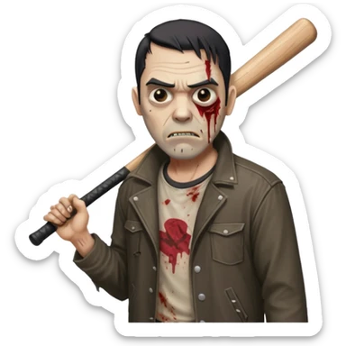 Make me a walking dead emoji with negan sticker