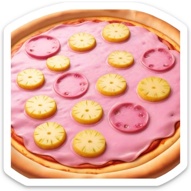 Pink pizza with pineapple  sticker