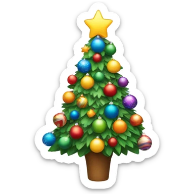 colorful christmas tree sticker