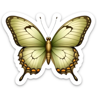 Cinematic realistic khaki butterfly sticker