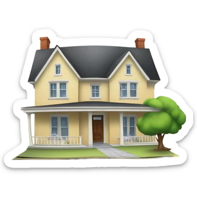 a folder of documents with a picture of a house on it sticker