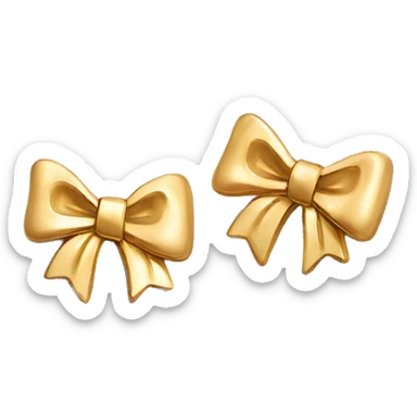 Gold bow earrings  sticker