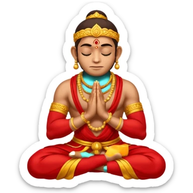 Hanuman ji seated and praying with close eyes sticker