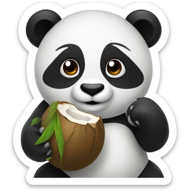 Panda with coconut  sticker