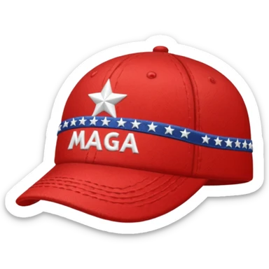 Hat with MAGA sticker
