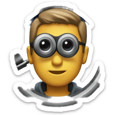 traveler looking through a telescope sticker