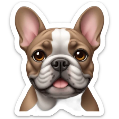 Red fat french bulldog with gray fur sticker