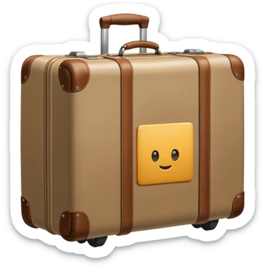 beige suitcase with wheels sticker