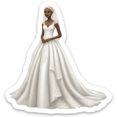 white wedding dress sticker
