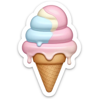 pastel heart with a soft pastel ice cream sticker