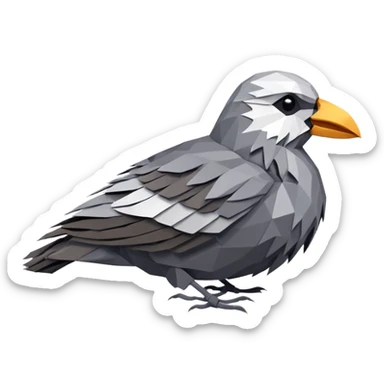 low poly bird died sticker