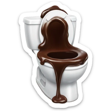 Chocolate syrup overflowing the potty sticker
