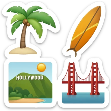 emojis that describe California vibes sticker