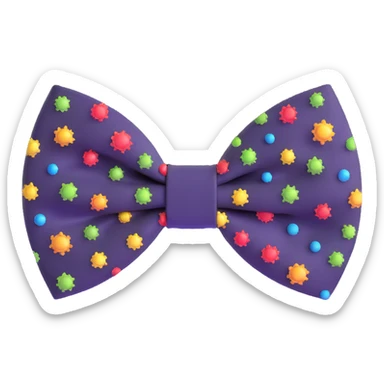 elegant bowtie with virus pattern sticker
