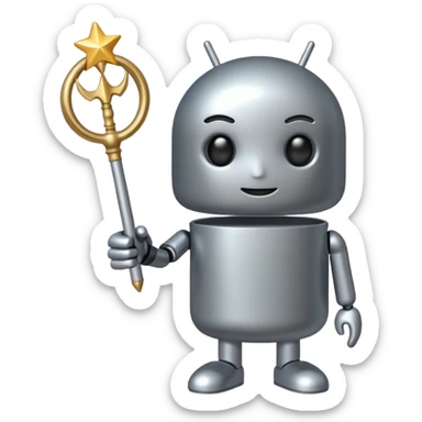Android with magic wand sticker