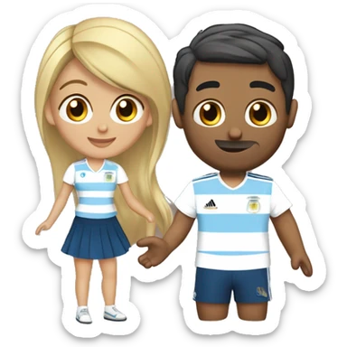 Novio venezolano y novia argentina con las camisetas  sticker