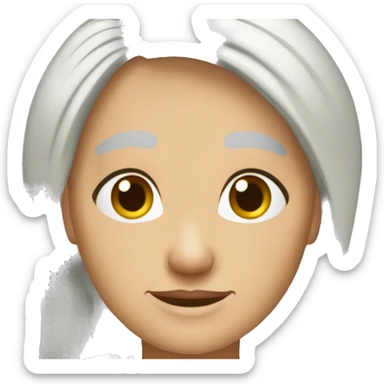 viejA DE cabello blanco recojido en moño sticker