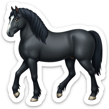 Black shire horse 4 legs  sticker