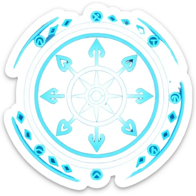 Spell circle activating under feet, runes igniting outward sticker