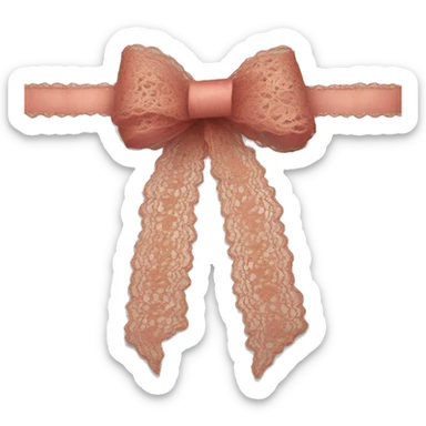 a lace ribbon tied into a bow sticker
