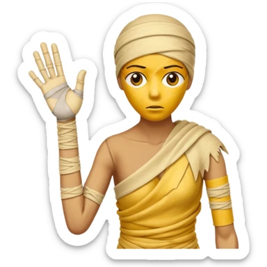 mummy Human figure wrapped in yellowed bandages, one arm stretched forward.
 sticker