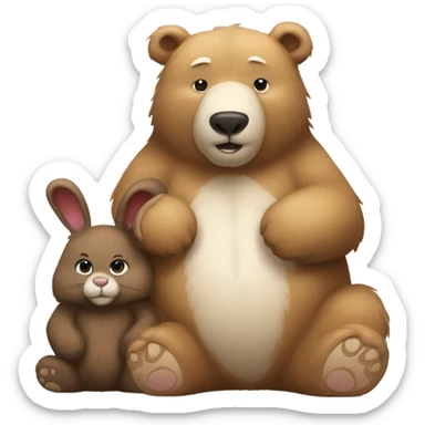 bear and bunny  sticker