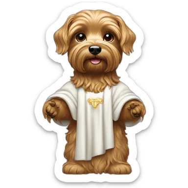 christ the redeemer status holding yorkie sticker