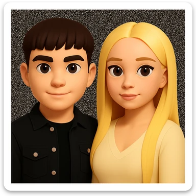 Slightly increase the volume of the upper body of the girl and rotate her to face forward, maintaining the style of the original image. sticker