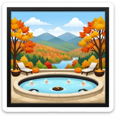 Fall spa day scenery  sticker