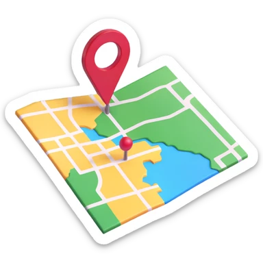 shiny and modern 3D emoji style map pin sticker