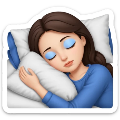 brunette girl sleeping sticker