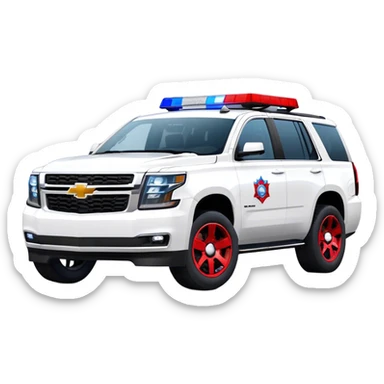 Emergency Response SUV - Chevrolet Tahoe (Model Year: 2021) (Iconic colour: White with red/blue sirens) sticker