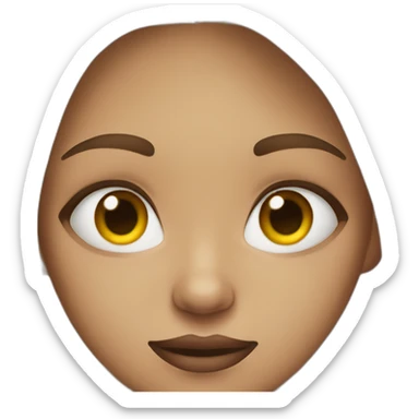 a girl with different two eye colors sticker