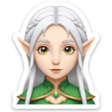 Female elf with white hair sticker