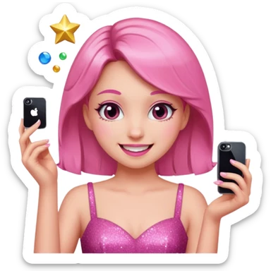 glitter pink girl naughty selfie sticker