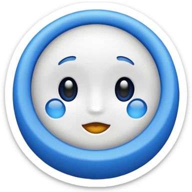 Chulito blanco dentro de un círculo azul sticker