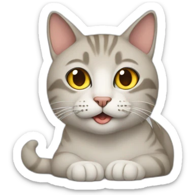 cat typeing on mac sticker