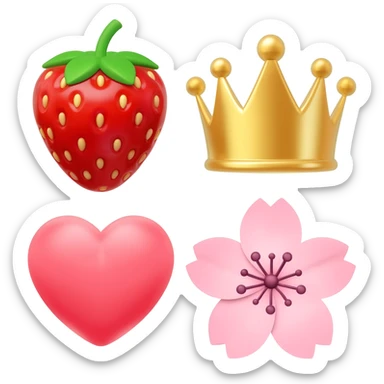 emoji 🍓💖👑🌷🌸 sticker