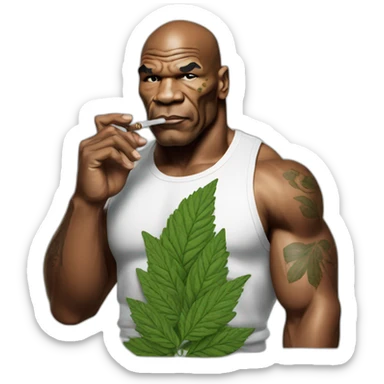Mike Tyson smoking weed sticker