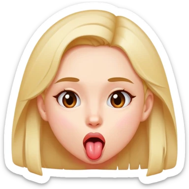 A girl with her tongue out wiggling it side to side sticker