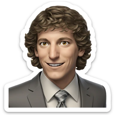 smiling boy in formal attire sticker