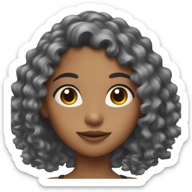 Mixed girl with long curly hair and long eyelashes sticker