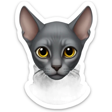 gray sphinx cat in a black balaclava sticker